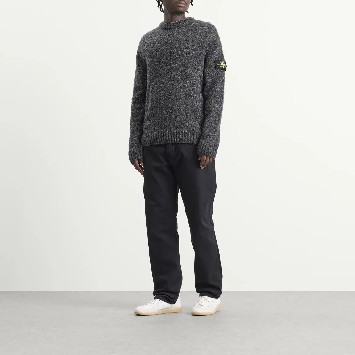 Свитер из шерсти и нейлона с ворсистой текстурой Stone Island, Lead Melange — фото 4