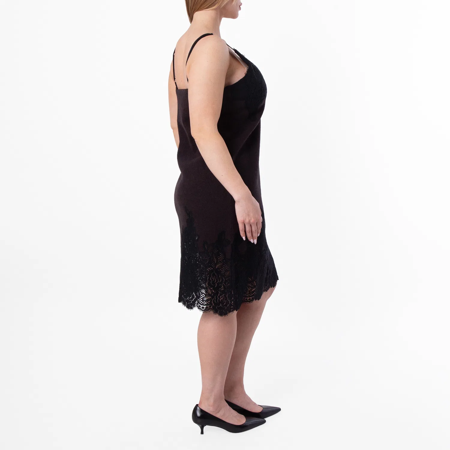 Платье-комбинация с кружевным цветочным принтом Floral Lace Wool Slip Dress Burberry, Snug — фото 4