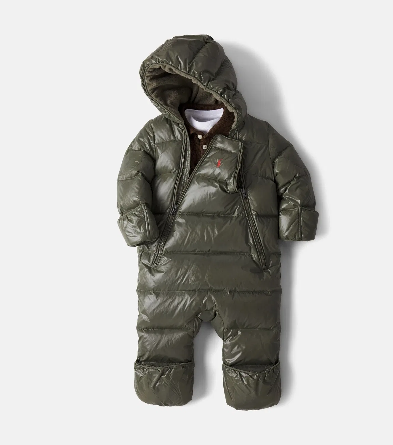 Комбинезон с капюшоном Polo Ralph Lauren Kids, зеленый — фото 2