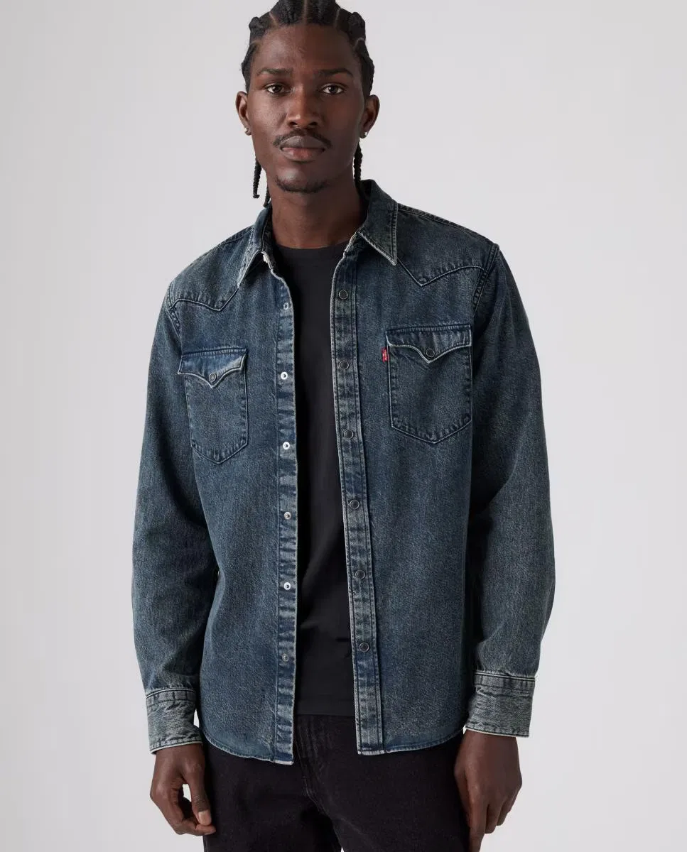 Мужская рубашка с длинным рукавом, Vaquera, Levi's, темно-синий — фото 4
