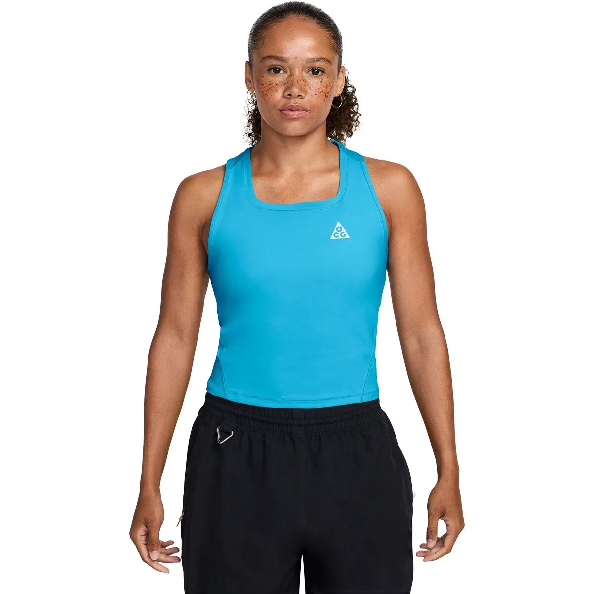 Женский топ для бега с открытой спиной Nike ACG Dri-FIT Trail Running Tank Top, Baltic Blue Summit White