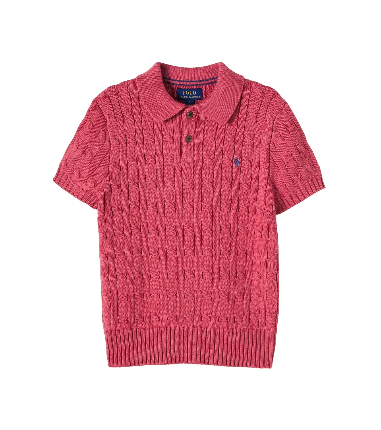 Детское вязаное поло с воротником поло Polo Ralph Lauren Kids, розовый