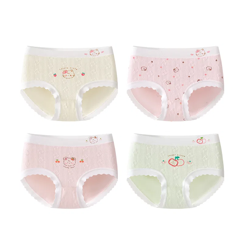 Детские трусы-слипы без швов, комплект из 4 штук, Light Yellow Light Pink, MIIOW