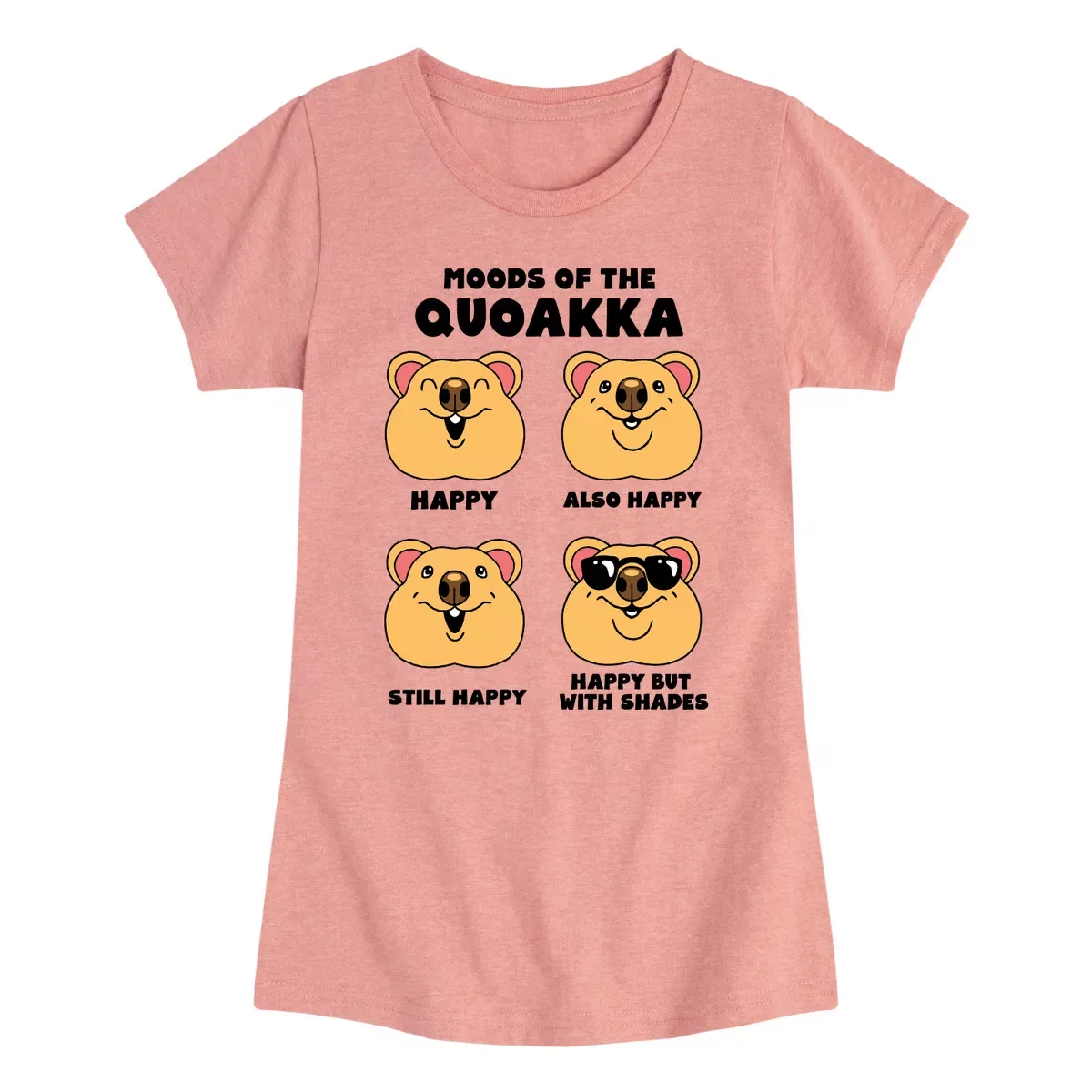 Детское футболка с принтом Quokka Moods Instant Message, Heather Navy