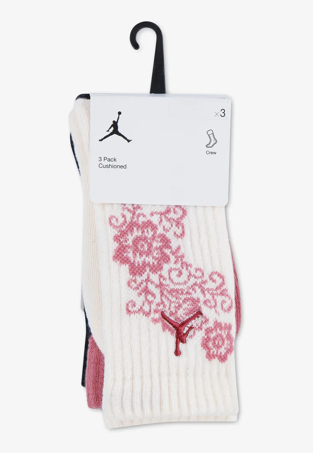 3 пары носков Jordan, White/Pink/Black — фото 3