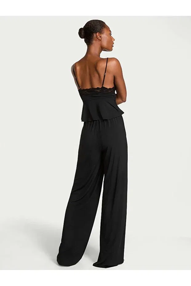 Женский комплект пижамы кружевной из модала Victoria'S Secret, Black — фото 2