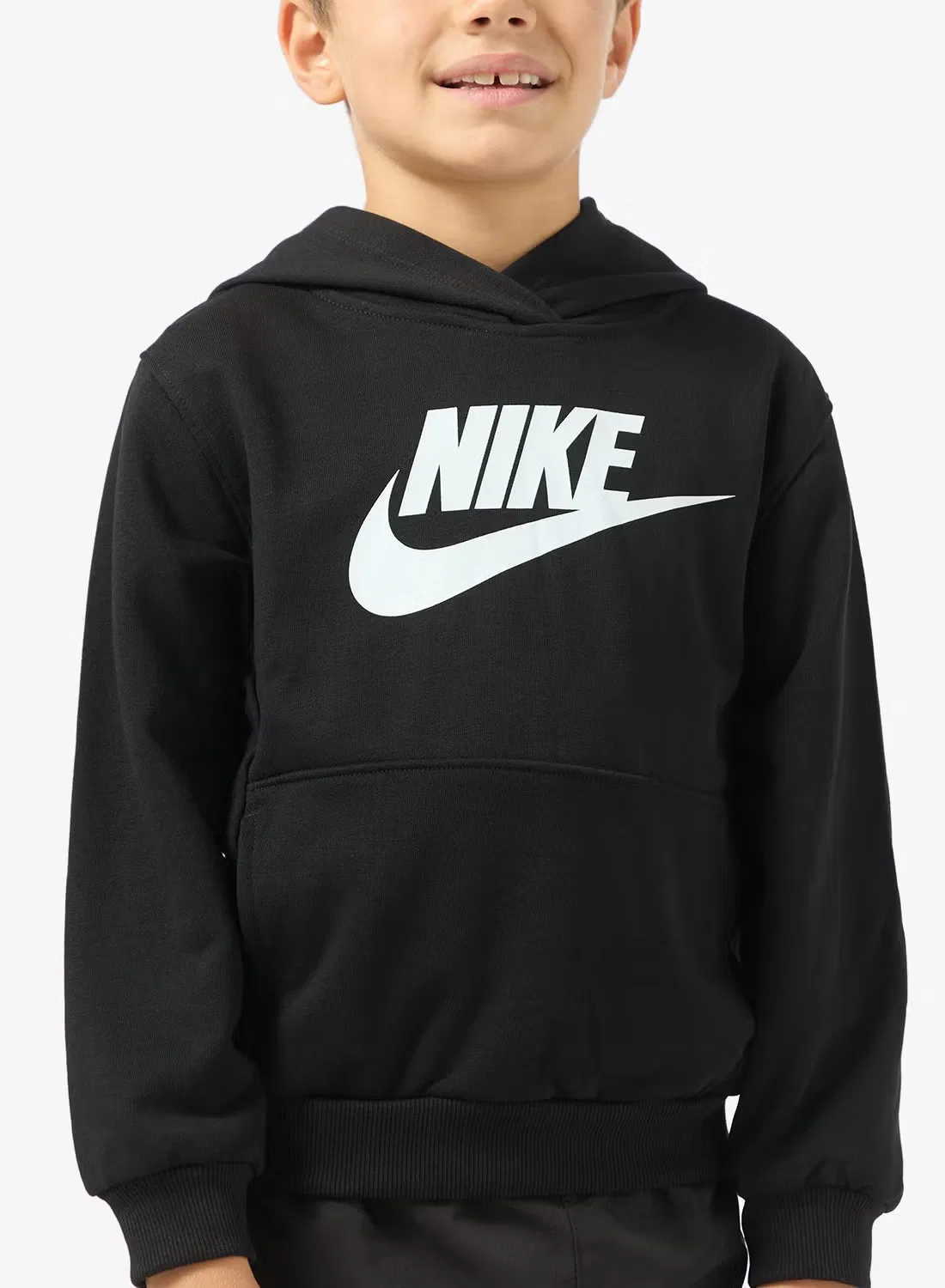 Худи детское из футера French Terry Hybrid Nike Kids, черный — фото 3