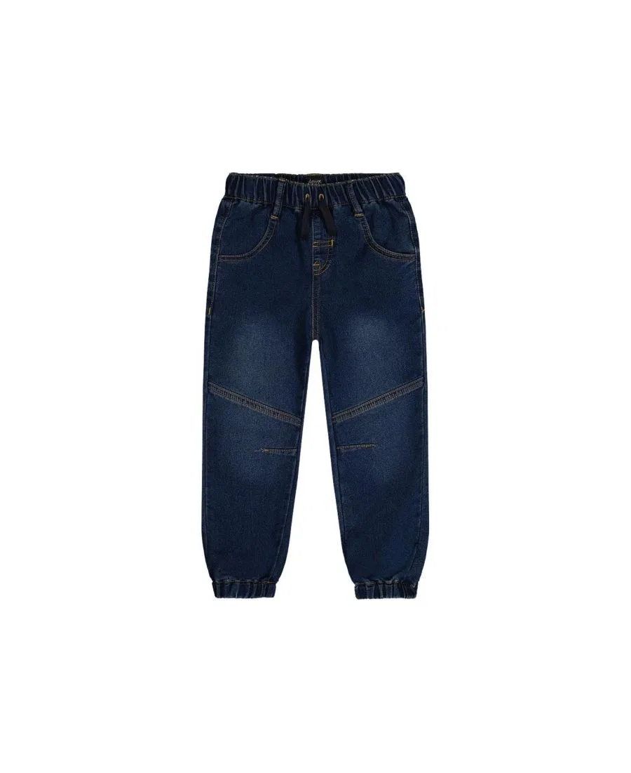 Детские джоггеры из футера с деним-эффектом Boys Must-Haves Deux par Deux, Navy Blue Denim