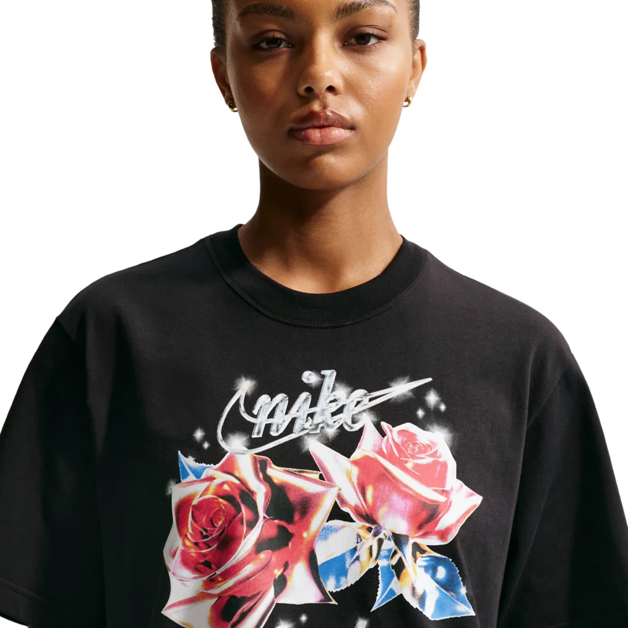 Женская футболка Classic Boxy Rose Nike, черный