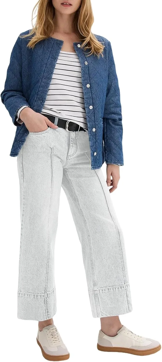 

Женские джинсы Astylish с высокой талией и широкими штанинами