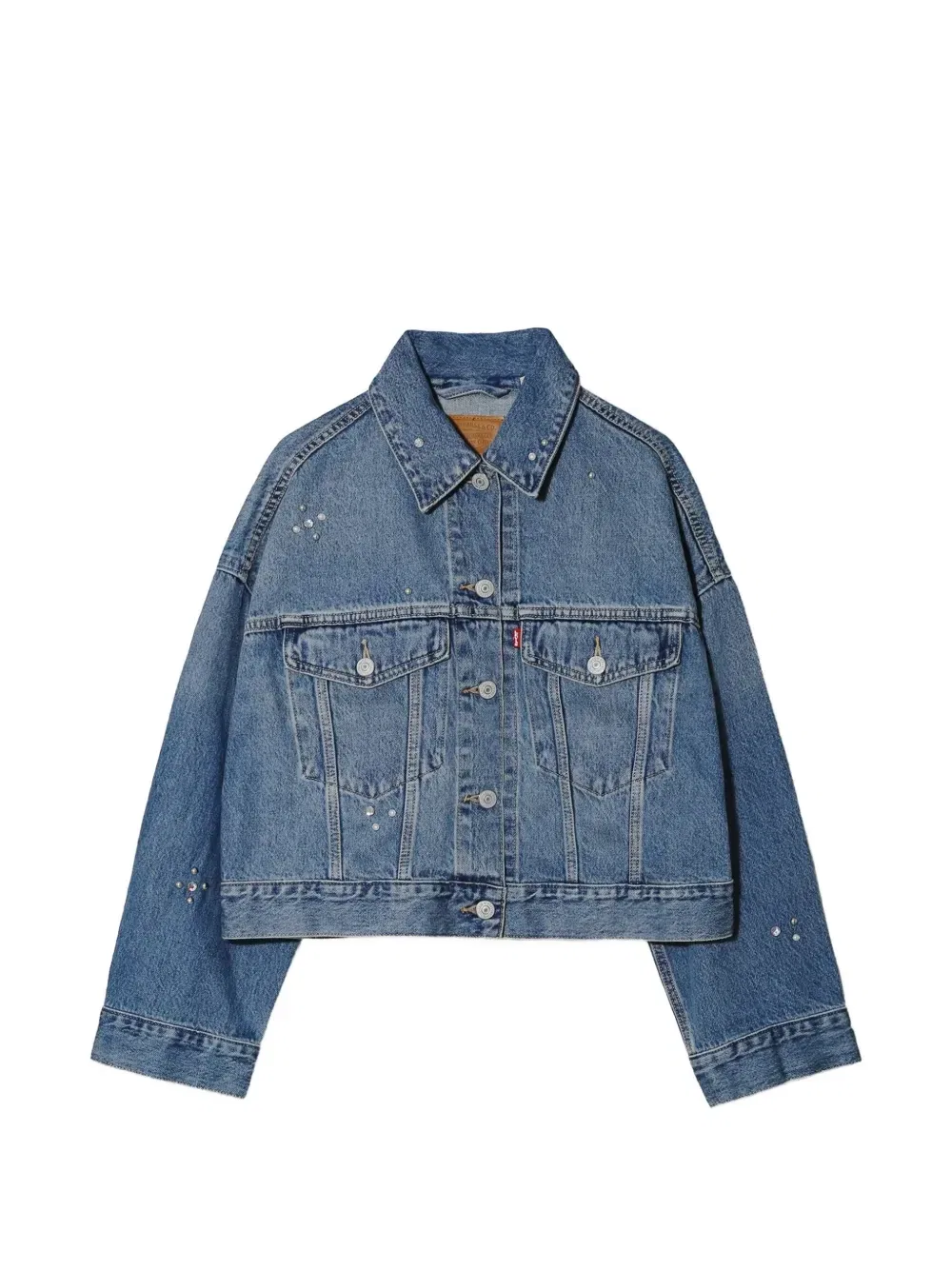Укороченная джинсовая куртка, украшенная стразами Levi'S, синий