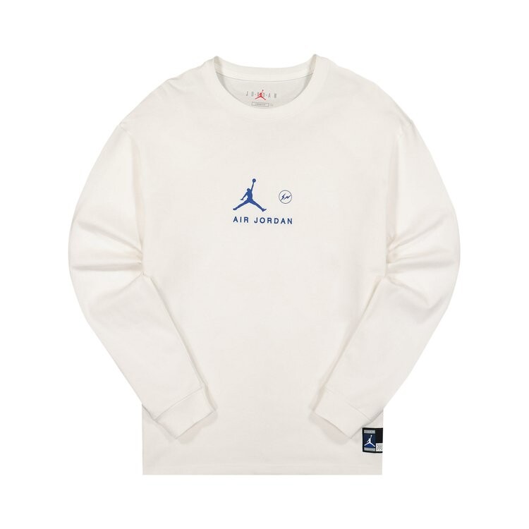 Футболка Air Jordan x Fragment Long-Sleeve T-Shirt 'Platinum Tint', белый — фото 2