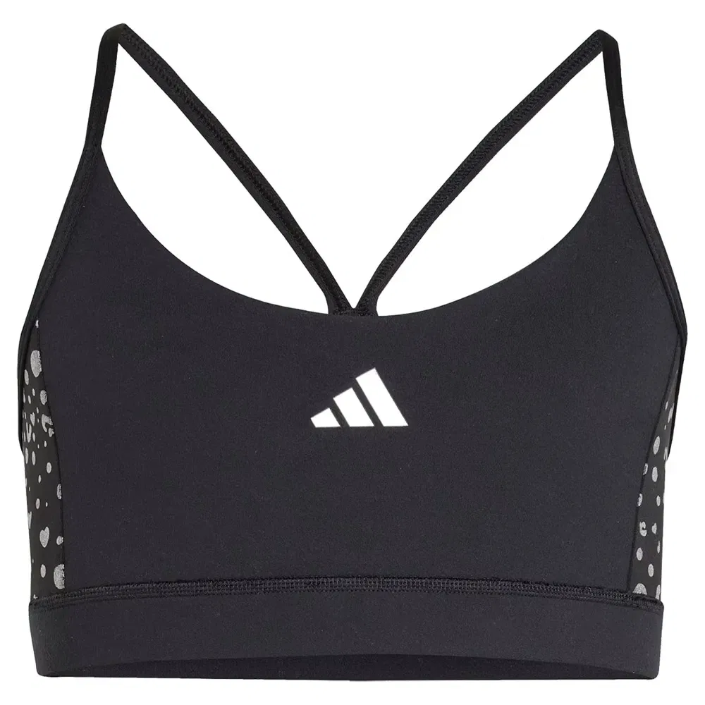 Спортивный бюстгальтер Train Essentials Glam Print Adidas, черный — фото 3
