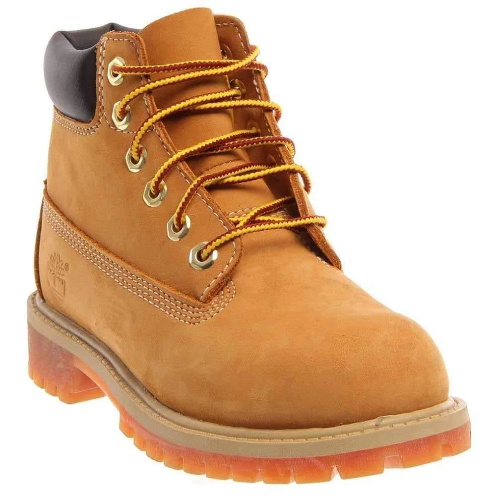 Детские ботинки для мальчиков водонепроницаемые 6 Inch Premium Waterproof Boot Timberland, Yellow Wheat Nubuck — фото 2