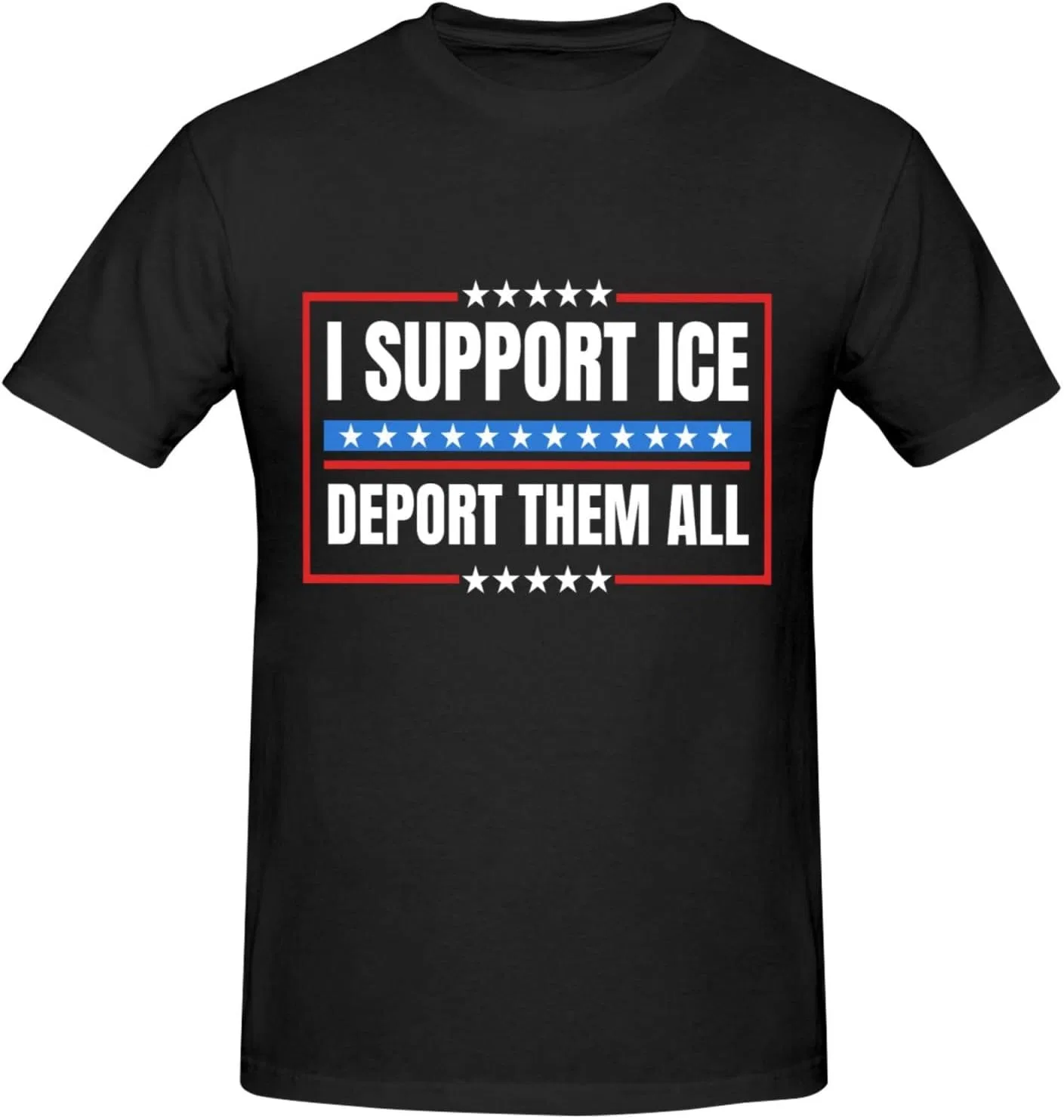 Мужская футболка с принтом I Support Ice Shirt Deport Them All Illegals, Black — фото 4