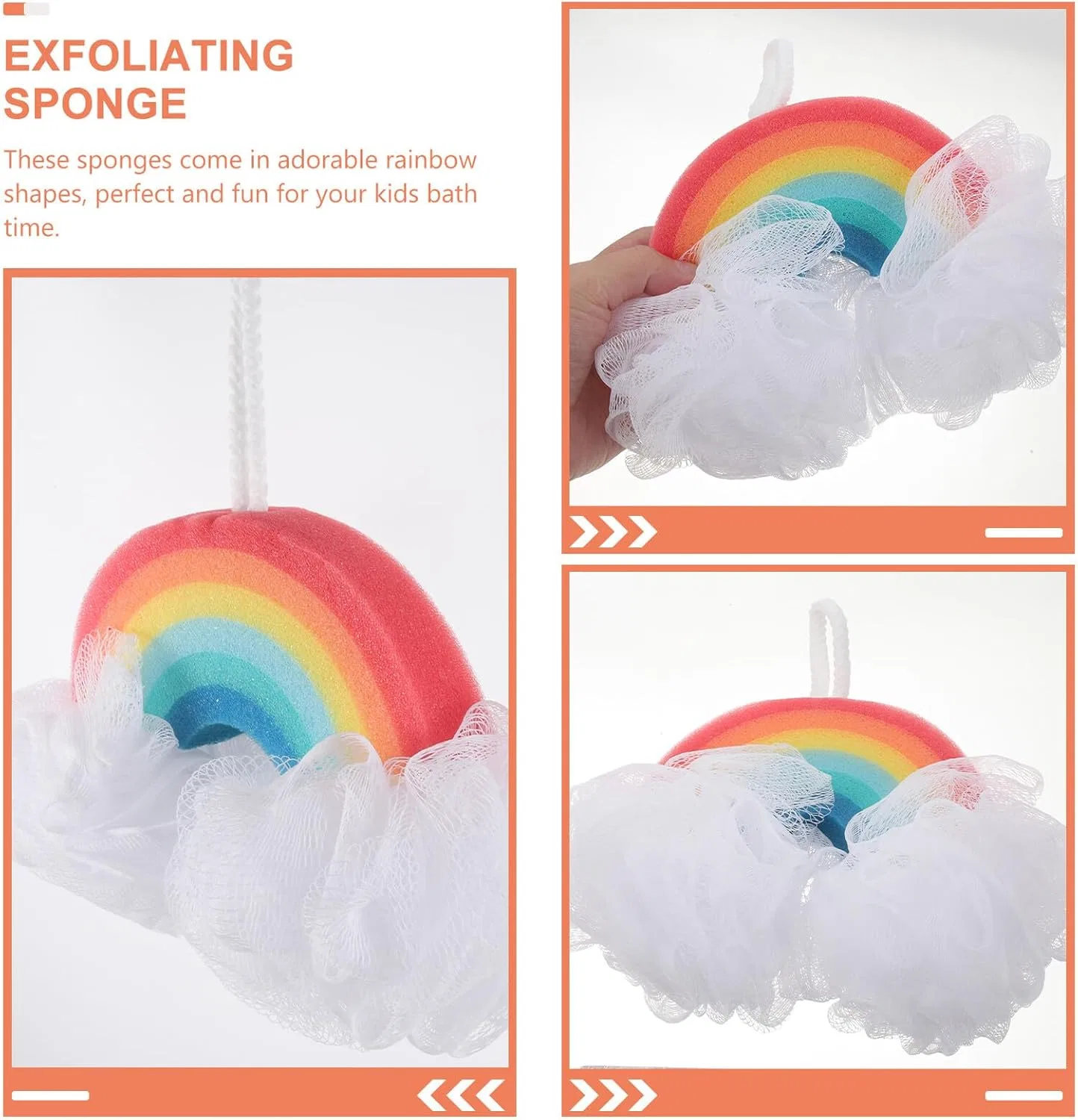 Набор мочалок для душа Regenbogen, 2 шт, 23x12x3.5 см, мультиколор Tehaux — фото 4