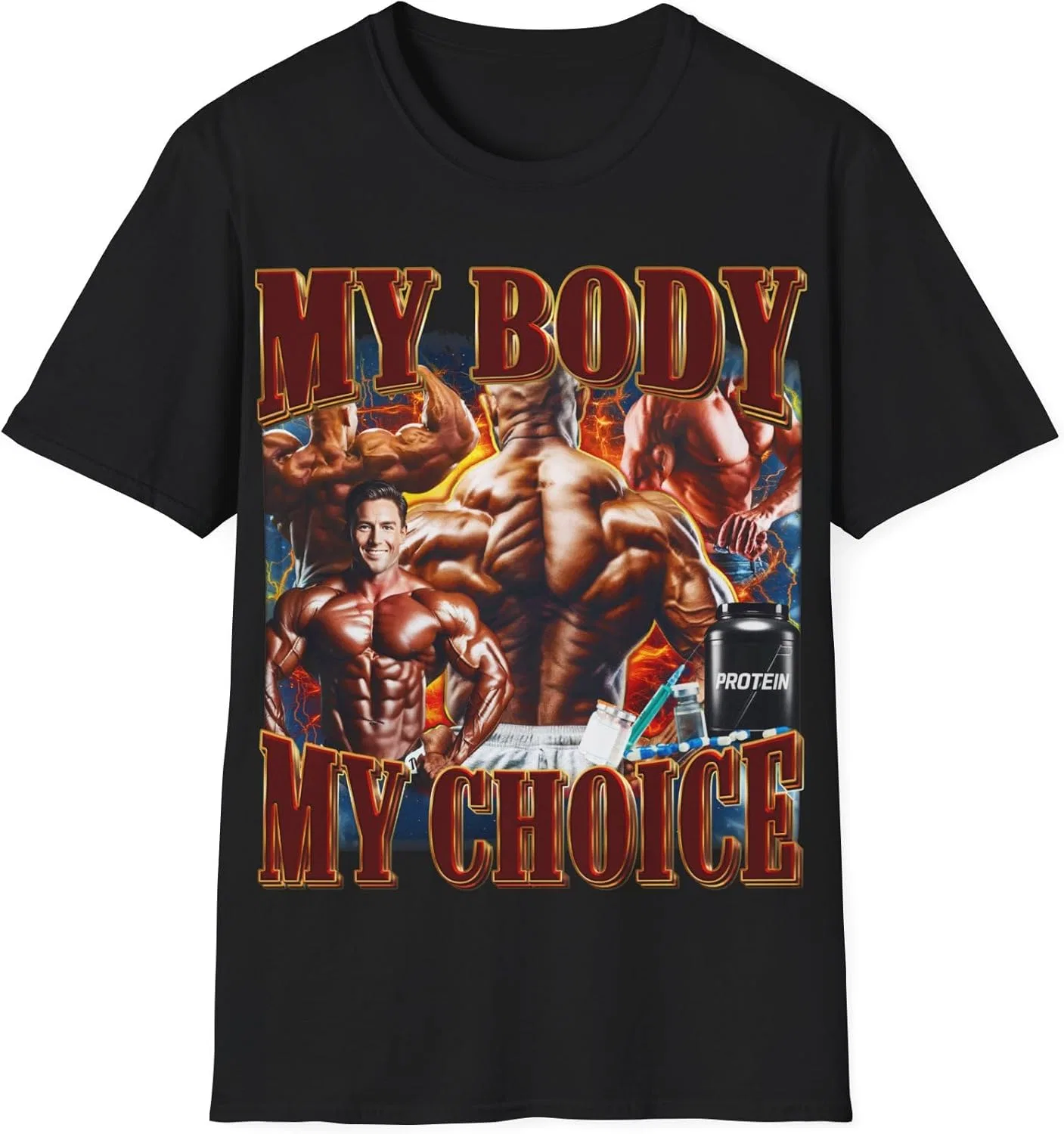 Мужская футболка с принтом My Body Gildan, Black