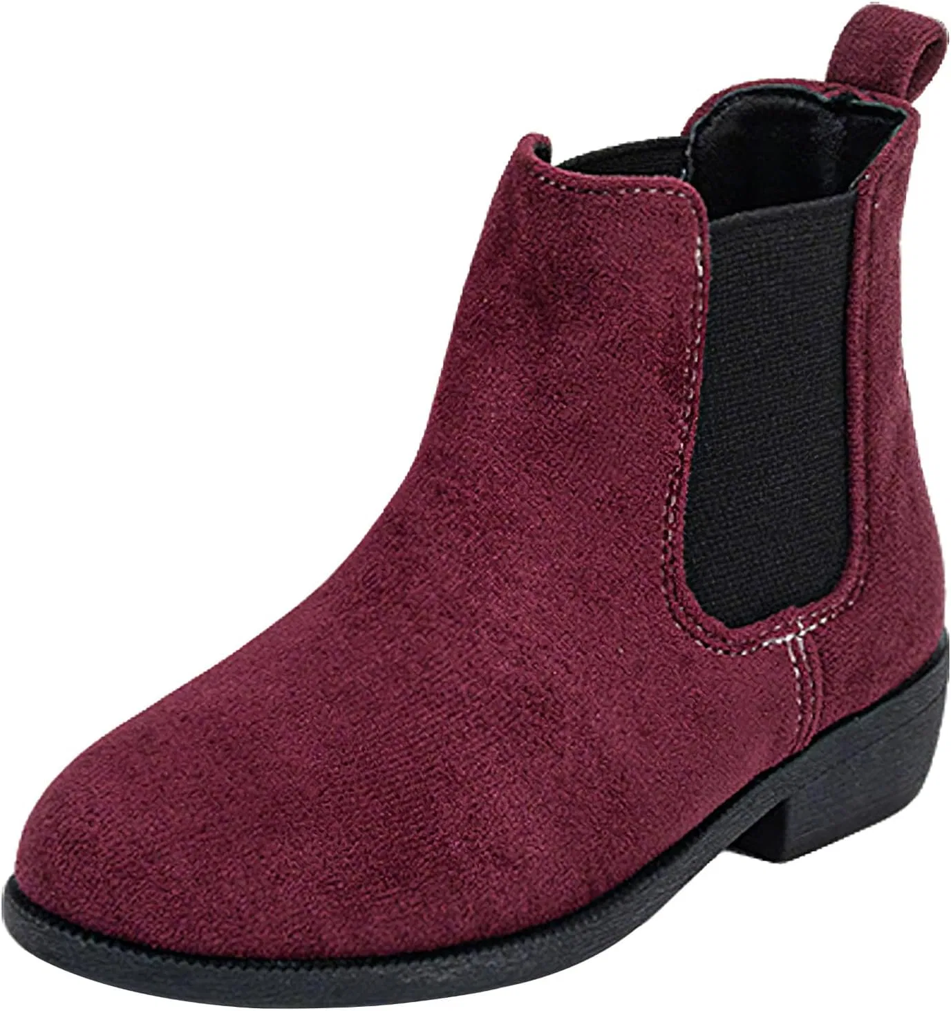 Детские зимние ботинки из искусственной замши на щиколотке rismart, Wine Red