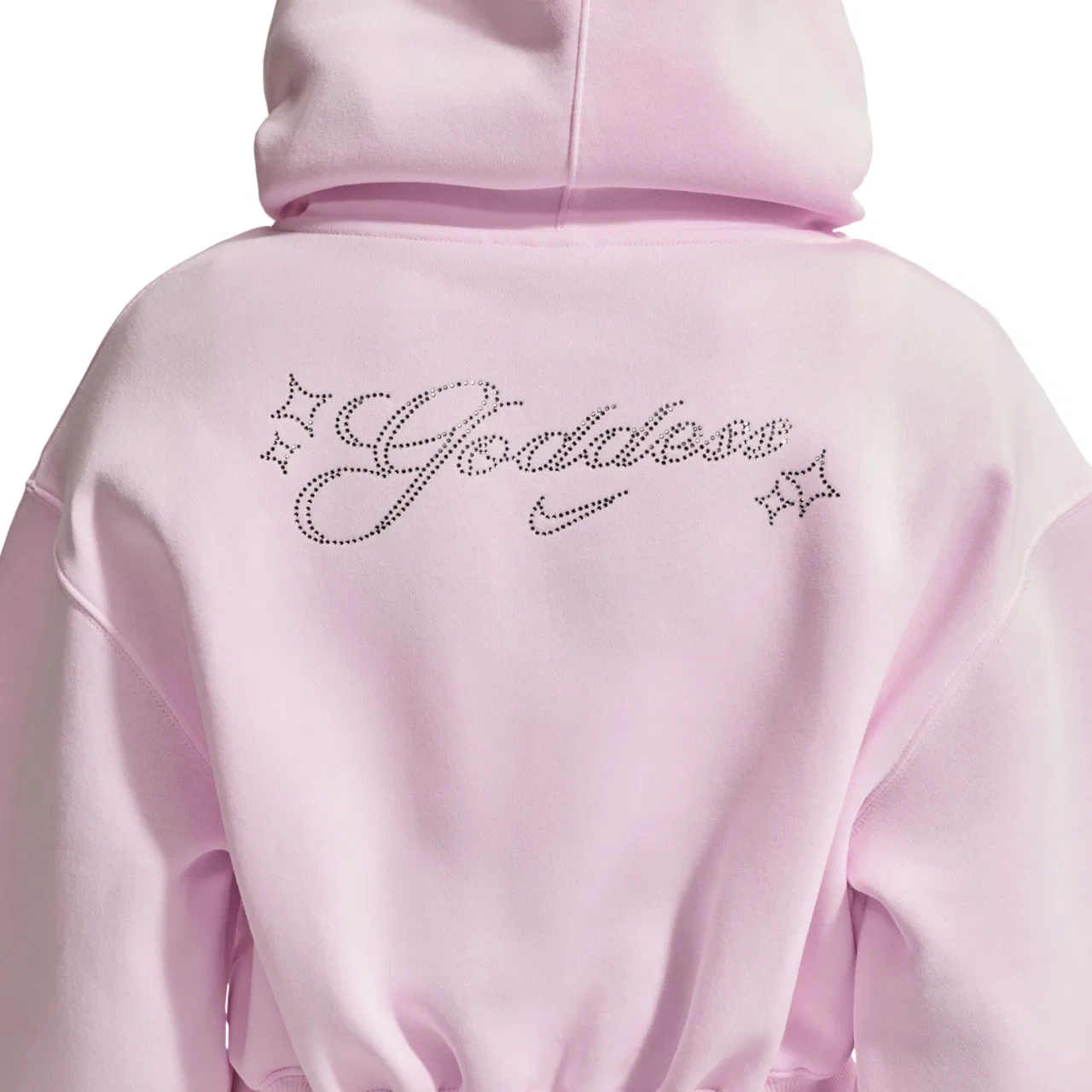 Женское худи-кроп Nike NSW Phoenix Fleece Bling Full-Zip, цвет Pink Foam/Pink Foam — фото 2