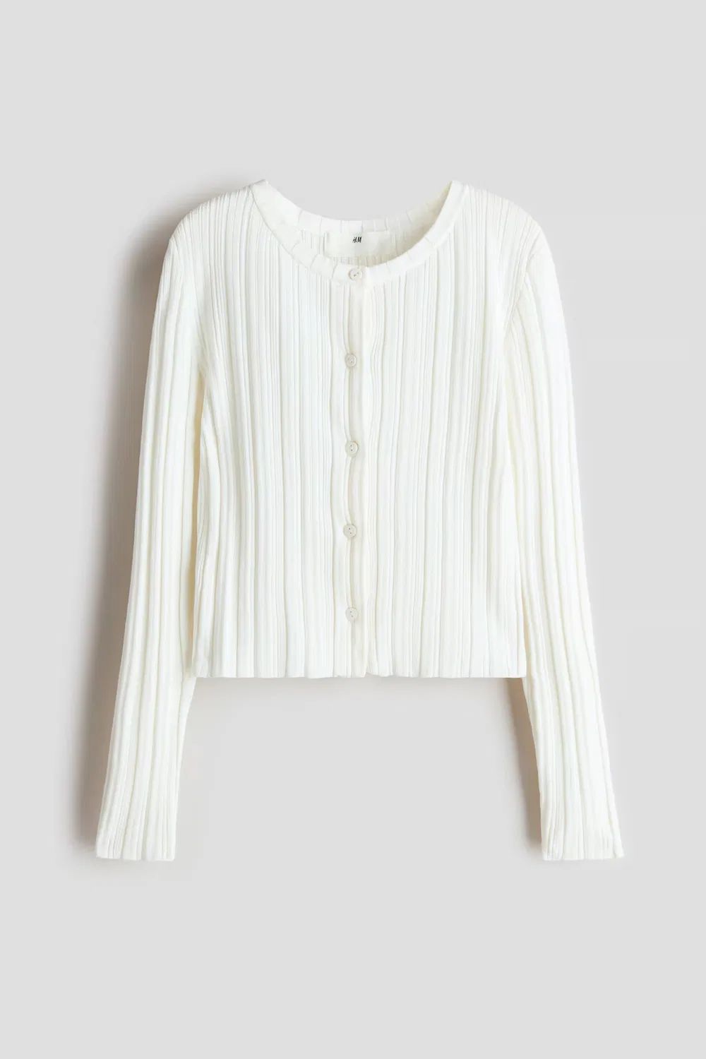 Кардиган в рубчик H&M, Cremefarben