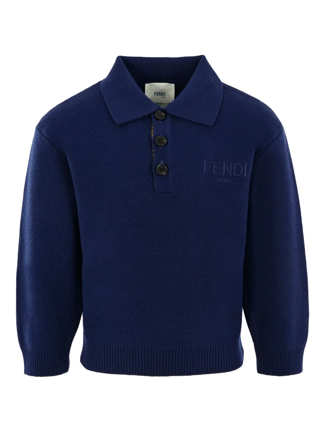 Поло с вышитым логотипом FENDI, синий