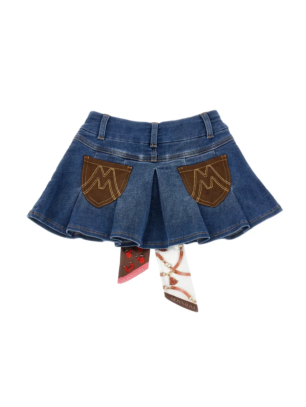 Мини-Юбка А-силуэта Monnalisa, Blue Stone Denim — фото 2