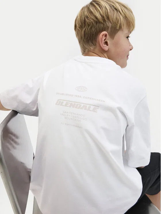 Футболка loose fit Interlude Jack & Jones Junior, фиолетовый — фото 4