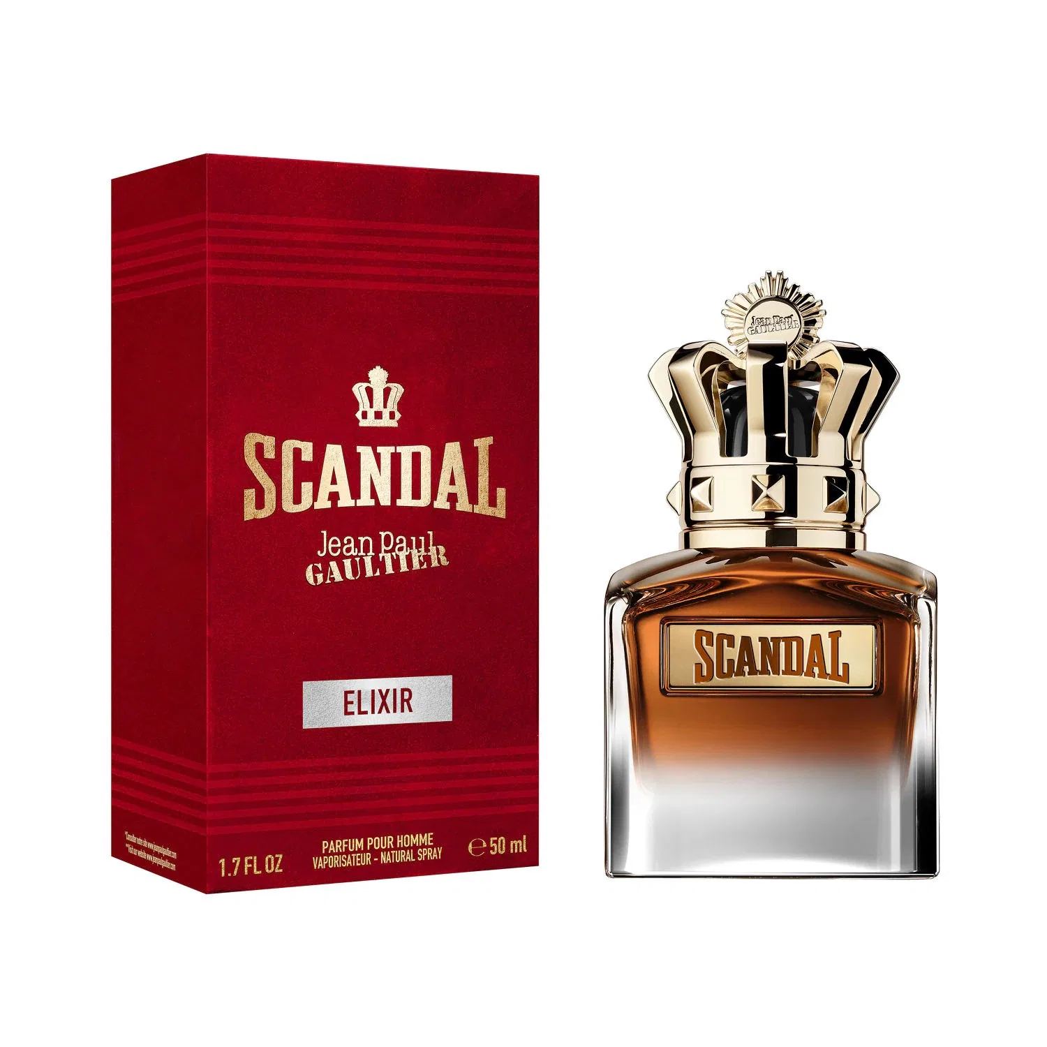 Парфюм 50 мл с нотами черной вишни, пачули и тонка-бобы, Elixir, JEAN PAUL GAULTIER, Scandal Man Elixir Parfum — фото 2