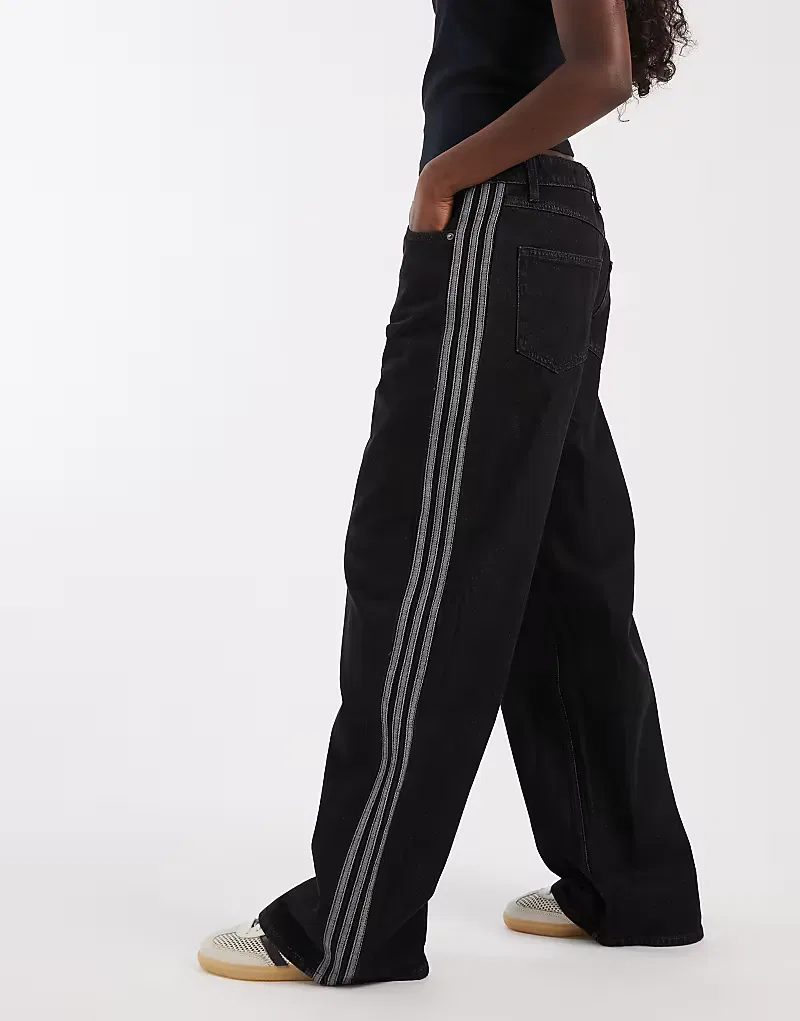 Спортивные брюки Adidas Originals Firebird из черного денима