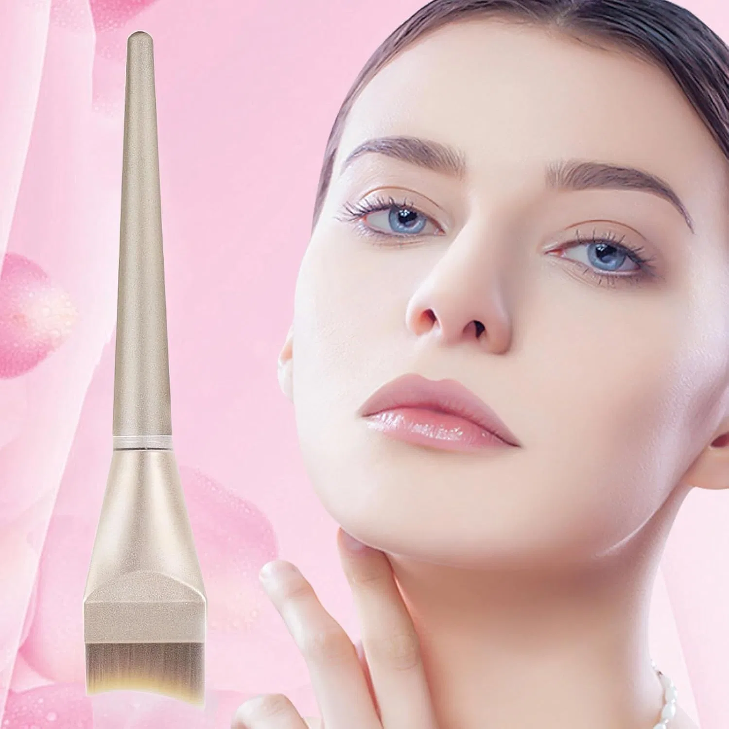 Кисть для макияжа, плоская, Foundation Brush, Generisch, G1135 Half Moon Foundation Brush — фото 3