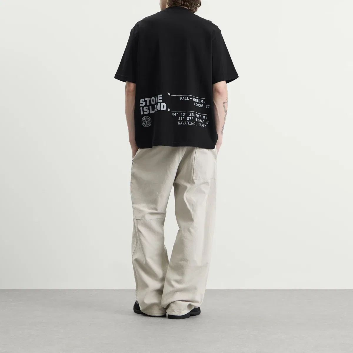 Футболка с принтом Low Infos Stone Island, Black — фото 4