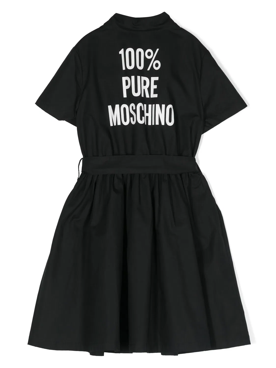 Платье рубашка с логотипом из хлопка Moschino, черный — фото 2