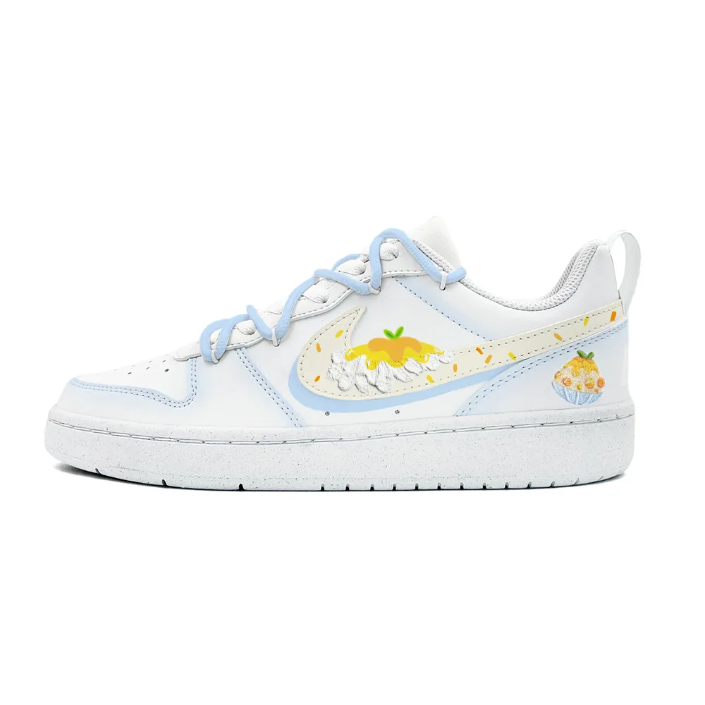 Nike Court Borough Low 2 противоскользящие износостойкие низкие кроссовки для скейтбординга Light Cyan для подростков