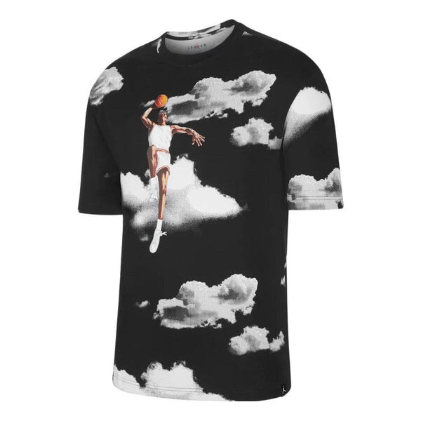 

Футболка Men's Air Jordan Casual Printing Round Neck Pullover Short Sleeve Black T-Shirt, мультиколор