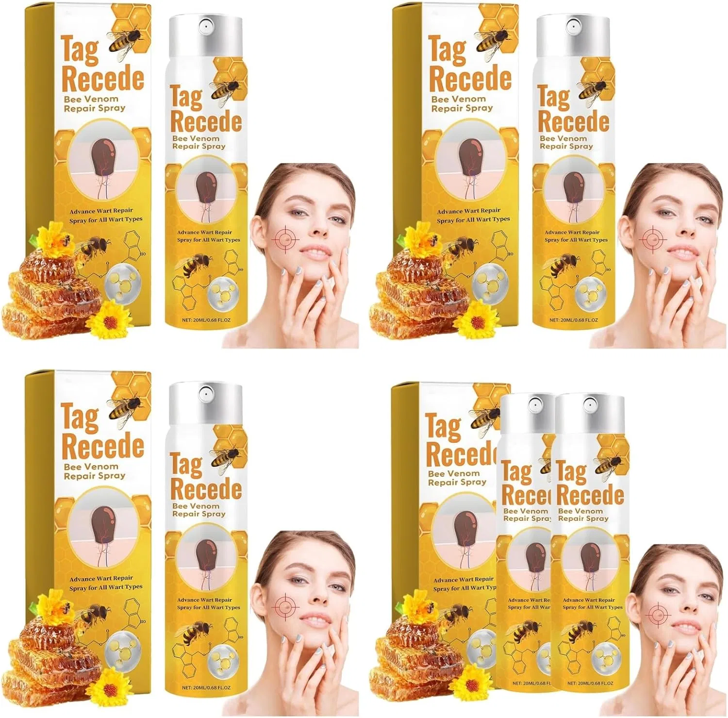 Спрей для лица и тела с пчелиным ядом Tag Recede (5 шт.) Generic, Tag Recede Bee Venom Spray
