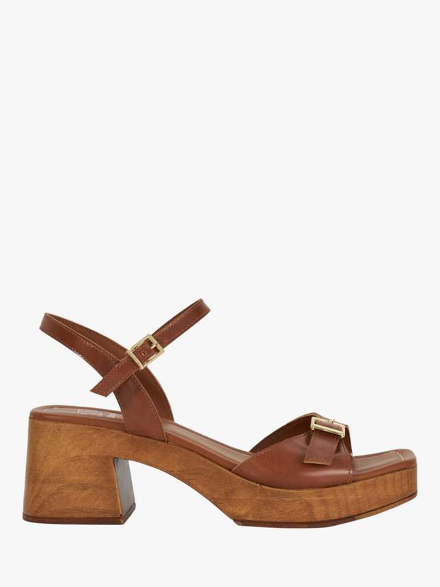 Кожаные клоги на платформе с каблуком Jeane Dune London, Dark Tan