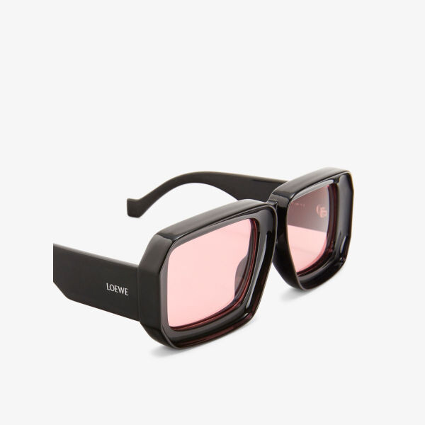 Солнцезащитные очки Loewe x Paula's Ibiza Dive In Mask в квадратной оправе из ацетата ацетата Loewe, черный — фото 2