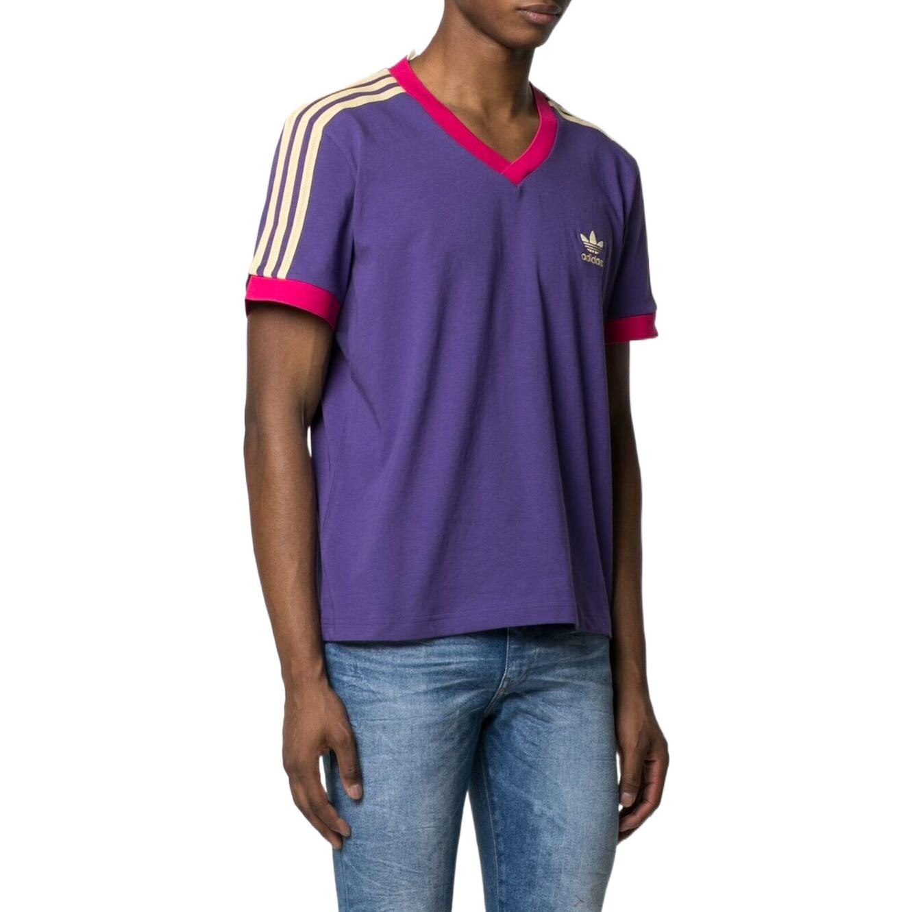 Футболка Adidas X Wales Bonner 70s с V-образным вырезом Adidas Originals, фиолетовый — фото 3