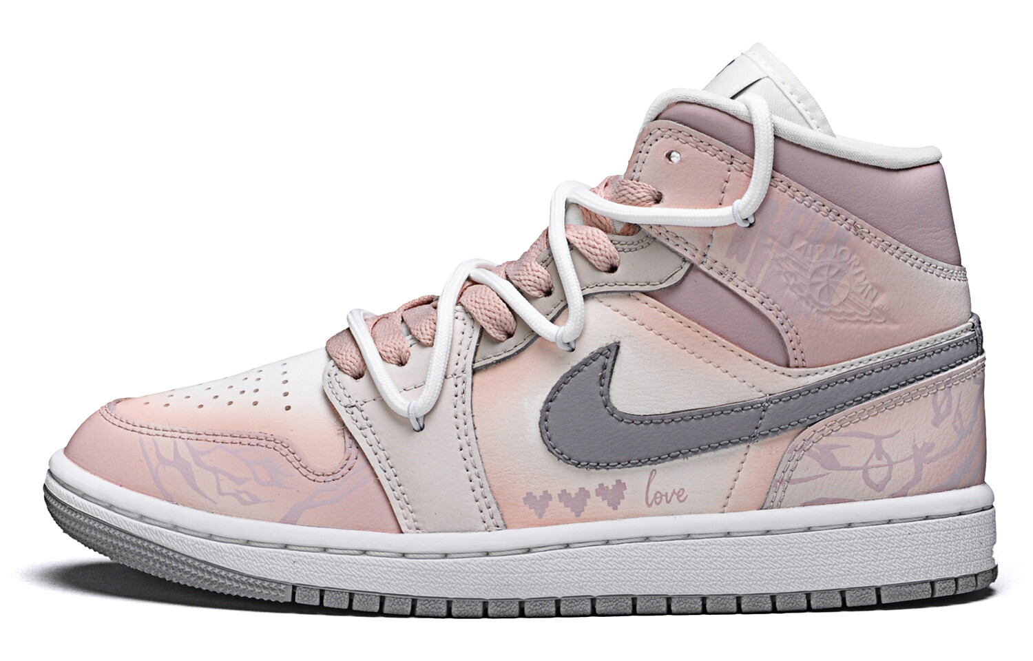 

Кроссовки Air Jordan 1 Vintage Basketball Shoes Women's High-top Pink, розовый