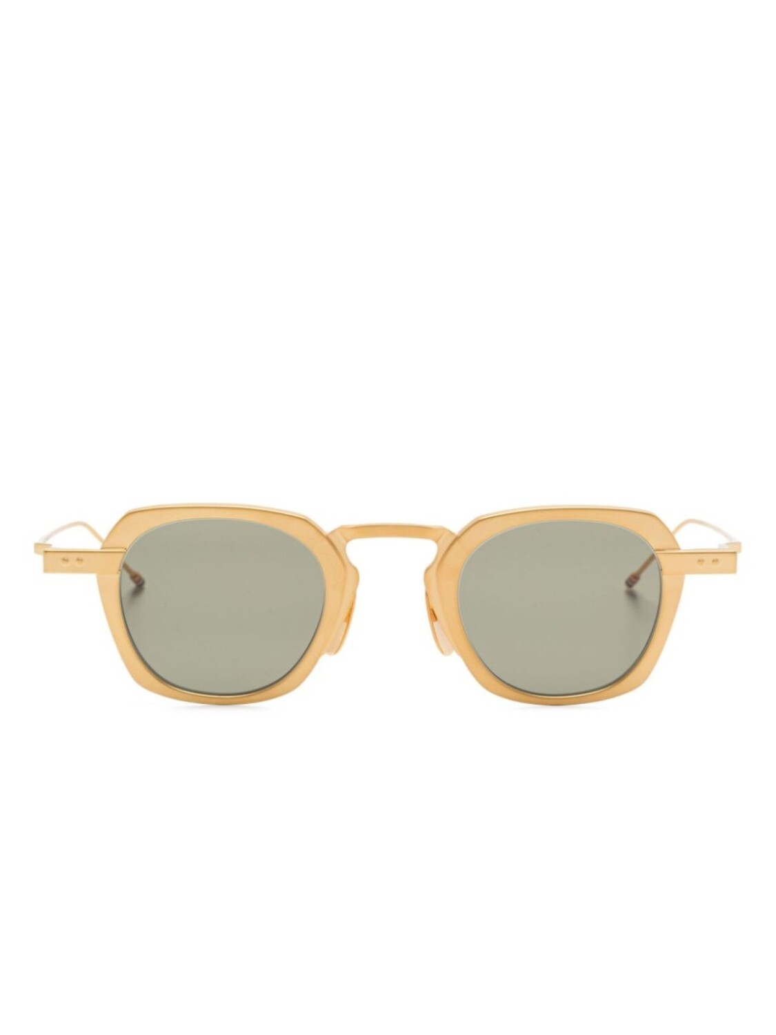 

Thom Browne Eyewear солнцезащитные очки в геометричной оправе, золотой