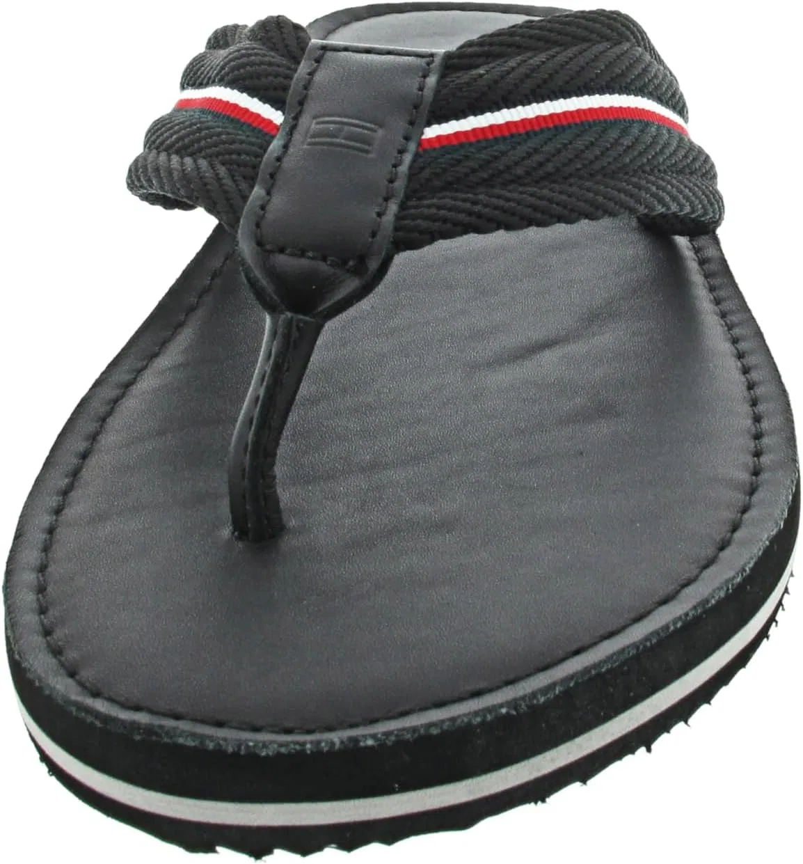Tommy Hilfiger Herren Hilfiger Кожаные пляжные сандалииfm0fm05027 Zehentrenner, Black — фото 4