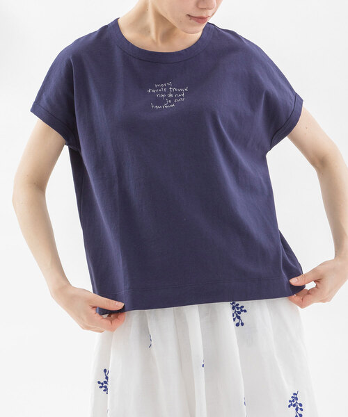 

Футболка из американского хлопка с вышитым логотипом Nop de nod, темно-синий