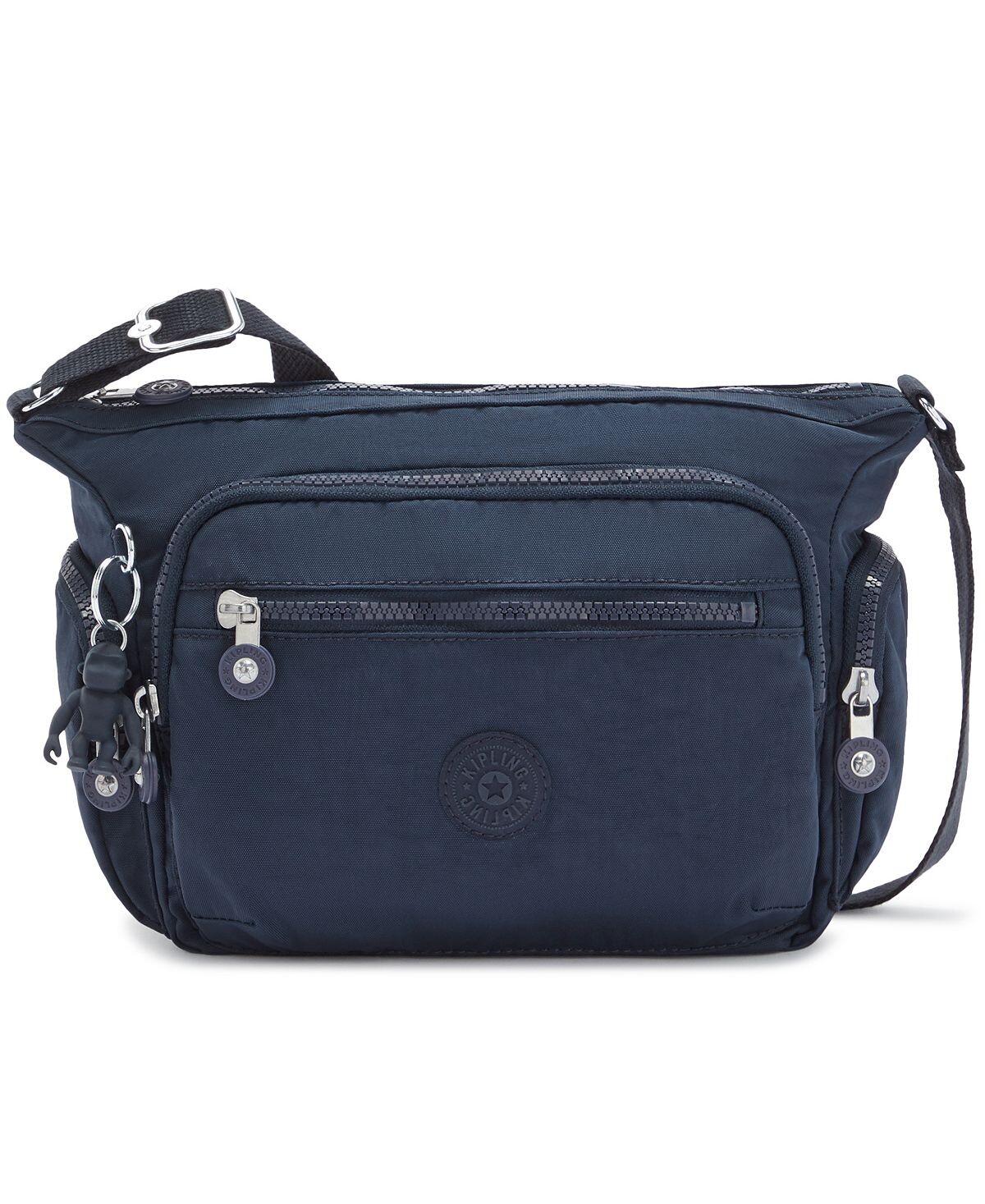 

Большая нейлоновая сумка через плечо Gabbie на молнии Kipling, синий
