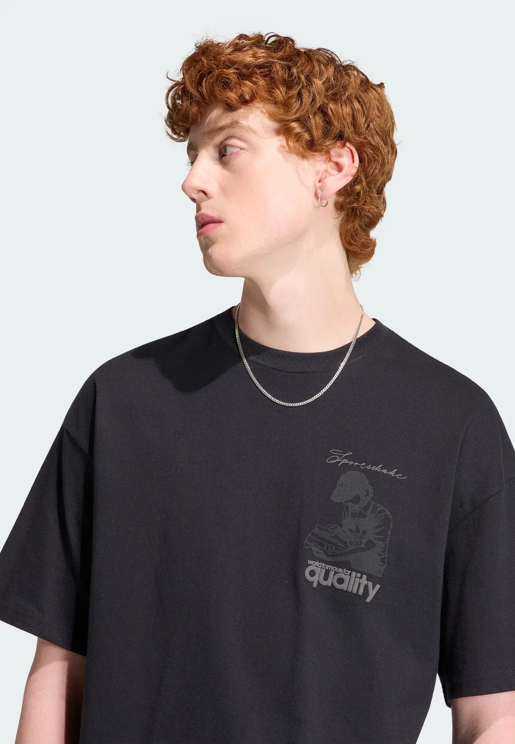 Футболка Adidas Originals Quality черного цвета — фото 4