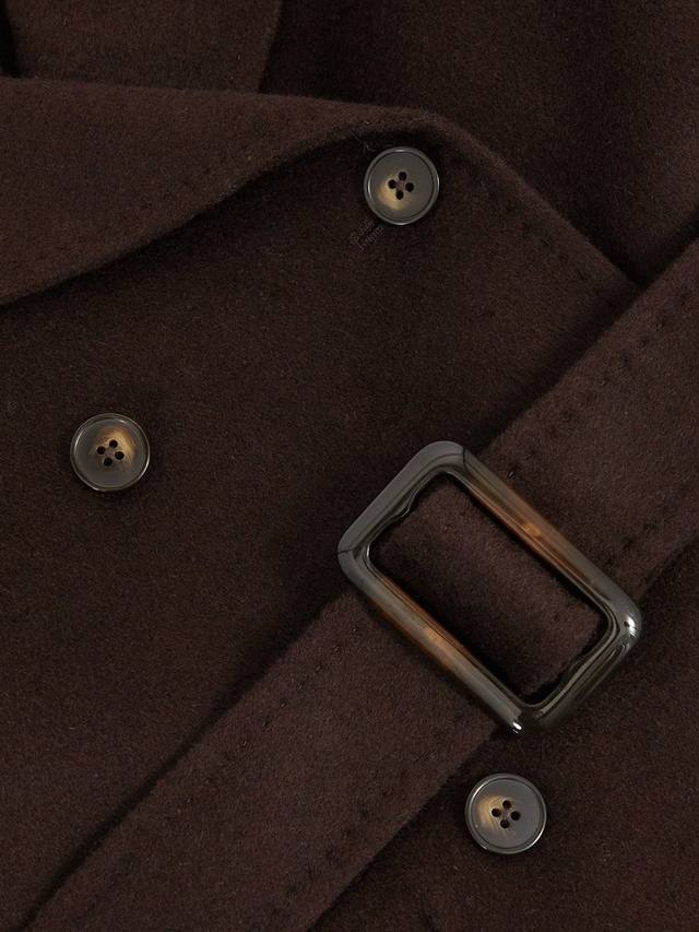Детское пальто с поясом из смесовой шерсти Rene Reiss, Chocolate Brown — фото 4