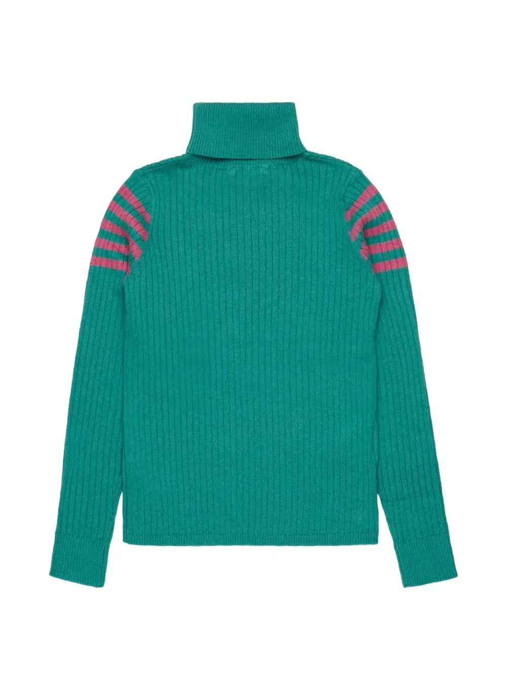 Свитер в рубчик с узором Marni Kids, зеленый — фото 2