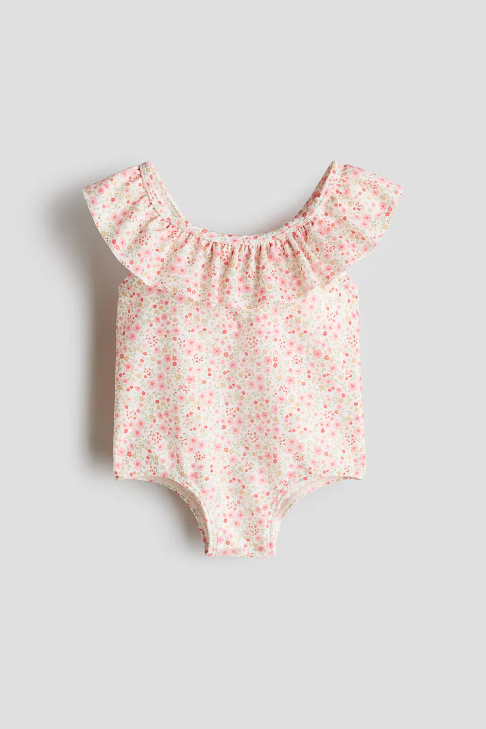 Купальник с оборками H&M, Rosa/Geblümt