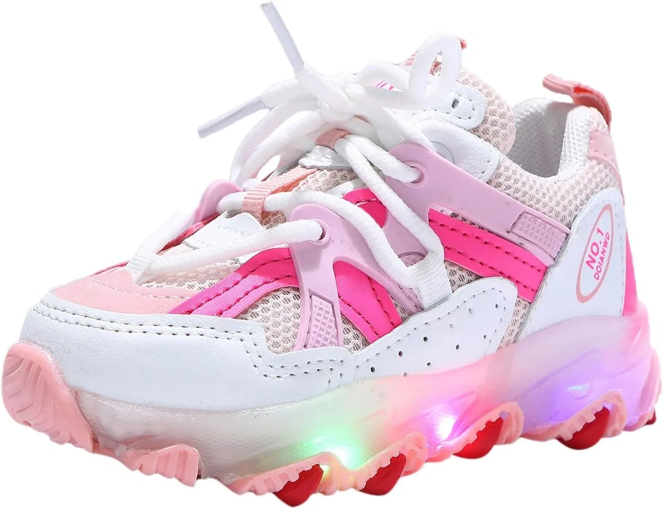 Детские кроссовки для мальчиков и девочек со светодиодной подсветкой, Pink