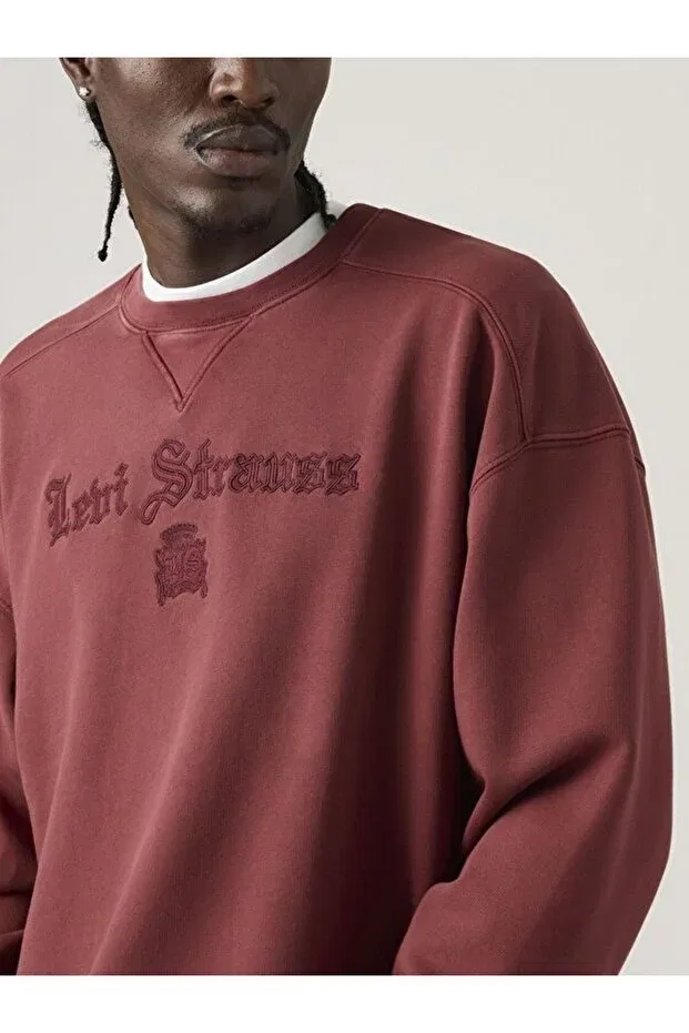Мужские свитшот свободного кроя с принтом Levi'S, Burgundy — фото 3