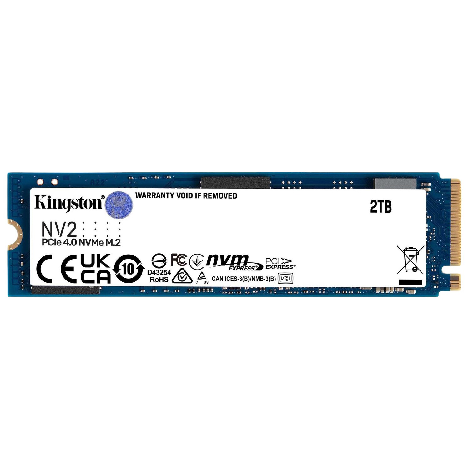 

Внутренний твердотельный накопитель Kingston NV2, SNV2S/2000G, 2Тб, M.2 2280